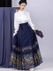 
True horse-faced skirt full set of new Chinese dresses for women 2025 spring new Chinese style modified Ming Hanfu small one 1047 horse-faced skirt L [Suggested 110-125 Jin [Jin equals 0.5 kg]]