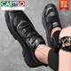 CARTELO Crocodile (CARTELO) top layer cowhide men's casual shoes 2025 spring new lace-up outdoor soft sole shoes driving shoes breathable men's shoes 9918 black 40
