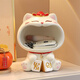 Qile Lucky Cat Housewarming Gift New Year Moving Porch Ornament Living Room Key Storage Rack New Home Gift Decoration Bell Cat + Storage Rack