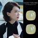 QPQK Hotan jade earrings 2025 new temperament and high-end golden jade earrings women's ice raw stone small earrings square Hetian jade earrings exquisite gift box
