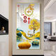 Lingtong 2025 new style entrance door entrance decorative painting corridor aisle mural background wall hanging painting vertical version crystal porcelain painting Jiahefugui 1 60*120 gold frame high definition crystal porcelain