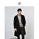 SINBOS2021 new tweed jacket for men mid-length wool coat for men pure wool suit collar double-sided tweed windbreaker black 180