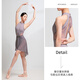 Sansha ballet practice suit, female adult halter dance one-piece suit, lace gymnastics body suit, black L