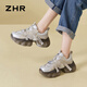 
ZHR dad shoes for women retro thick sole heightened casual shoes for women light trendy comfortable women's shoes G677 gray 35