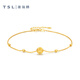 Xie Ruilin (TSL) 18K Geometric Bracelet Cat's Eye Beads Bracelet for Girlfriend BE539 K Gold Bracelet