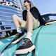FILA Fila official men's ROCK modern canvas shoes fashion casual shoes black-BK 40.5