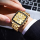 Bodaga Swiss Famous Brand Men's Watches de moda calendario luminoso de moda de alta gama Dominineing Quartz Watch Men's Watch 866 Gold-Faced Steel Bindo de 40 mm