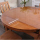 Feather pocket soft glass PVC odorless folding round tablecloth waterproof, oil-proof, anti-scalding, no-wash rectangular coffee table oval dining table mat 1.5MM environmentally friendly and transparent folding round table 90*150CM+2 arc sides