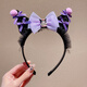 Lexicong children's hairbands, girls' baby non-slip headbands, cute Kuromi hair accessories, girls' bow mesh hairpin headband, black bow Kuromi