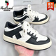 Western Region Camel Men's Shoes 2025 Spring Black and White Shoes Men's Panda Skateboard Shoes Breathable Casual Sports Small White Shoes Men's Trendy Shoes White and Black [9909] Low Top - Camel Official Product 39 Standard Sports Shoes Size