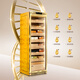 Meijing(raching) MON3800A WIFI smart solid wood horizontal line constant temperature constant temperature cigar cabinet temperature control humidity cigar humidifier home burl gold (Spanish cedar wood shelf)