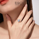 IL&CO Youke ice blue water drop 18K gold natural aquamarine ring female colored gemstone diamond birthday gift for wife natural aquamarine about 75 minutes No. 11