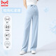 Cat man (MiiOW) maternity pants for summer thin ice silk wide-leg pants for wear loose and casual straight-size floor pants for summer blue L