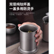 Touchmiss Pure Titanium Qingyue Travel Water Set Portable Double-layer Quick Cup Portable Outdoor Tea Making Camping Cup One Pot Three Cups (Master Cup + Color Tea Cup x2) + Tea Can