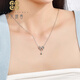 Luo Hua Cing Chun pt950 platinum necklace women's clavicle chain platinum necklace fugitive princess chain bow necklace for girlfriend, about 42cm long + 3cm extension/fugitive princess set chain