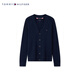 TOMMY HILFIGER【纯羊毛】秋冬男纽扣V领慵懒风宽松针织羊毛开衫外套36553 藏青色DW5 S （推荐：120-135斤）