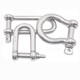 Wenstan WSX67 304 stainless steel D-shackle d-shaped lifting shackle rigging National standard marine U-shaped horseshoe-shaped hook hook lug M12 [load bearing 880 kilograms Jin [Jin equals 0.5 kilograms]]