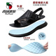 Western Region Camel (Vancamel) Echtes Leder Cowhide Latex Massage Soft-Soled Sandalen Echte Leder-Strandschuhe Herren-Sommer-Leder Sandalen Herrenschuhe zwei tragen schwarze Am9923 [Top-Layer Cowhide] Massage Bottom 39 [Standard Lederschuhe Größe]
