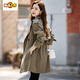 First diameter lined medium-length windbreaker jacket for women spring and autumn 2026 new Korean style loose large size coat for small people coffee color (with lining and scarf) M (105Jin Jin is equal to 0.5 kg)