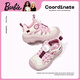 Barbie Kinderschuhe im Frühling und Herbst Single Children's Sneakers Mädchen Knopfknopf Wanderschuhe DA6227 Beige/Pulver Größe 33