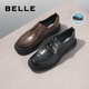 Belle Commuting Business Leather Shoes 2025 Men's Leather Pleated Height Casual Shoes A1373AM4 Black 2 43
