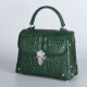 Anymic Official Authentic Bag Brand Luxury Women's Bag 2025 New Crocodile Leather Handbag Bags For Girlfriend Wife Dark Green [Embalaje de caja de regalo]
