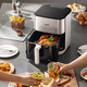 SUPOR air fryer far infrared penetrating heating 6L large capacity visual flip-free household electric fryer 8 minutes tender frying soft baking metal inner cavity color screen touch KD60YQ83