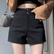Ge Shihui shorts autumn and winter girls hot pants hot pants winter black shorts plus velvet casual pants high-waisted shorts with boots high-waisted suit shorts plus velvet L