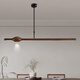 Cobre Heart Wood Rima de estilo central Protección de oculares Restaurante inteligente de una línea Candelier Spectrum COMPLES Lámpara de té de nuez negro Lámpara de mesa de comedor chino J9892 Long 90*10 cm Spectrum completo Dimmting Tresor
