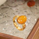 Cute beeswax egg ring for women, light luxury, ancient style, jade index finger ring, natural beeswax, opening adjustable