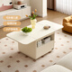 Quanyou Home Functional coffee table, living room, household side table, movable folding cream style furniture storage cabinet