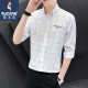 Camisa de manga corta de carpintero Summer nuevo Camisa de cinco maneras Estilo coreano Camiseta de seda de seda de hielo de manga media DC679 Estilo de seda de hielo de calidad blanca 2XL 125-140Jin [Jin iguala 0.5 kg]