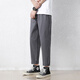 Wahre Vis Casual Hosen Herren Sommer Lose gerade schlanke Hosen 2025 Neue trendige trendige elastische Hose 9904 Dunkelgrau XL