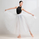 Sansha ballet practice suit, female adult halter dance one-piece suit, lace gymnastics body suit, black L