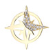 Feiyu Hexagram Brooch Men's Suit Bouquet Small Collar Pin Shirt Collar Button Ins Trendy Personalized Badge Button Xongzhen Gold