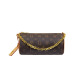 ESDS Hong Kong Marke Echtes Leder-Frauenbeutel leichte Luxus 2025 Neues Retro Old Flower Rund Bag Kette One-Shoulder Crossbody Bag Braun (Theke Geschenkbox Set)