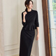 ROEYSHOUSE LOOKY Temperament Black Knitted Suit Women's Autumn New Fashion Top Skirt Two-piece Set 10975 Black S