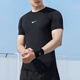 耐克（NIKE）短袖T恤男2025夏季新款运动服快干休闲上衣健身服跑步训练紧身衣 黑色/DRI-FIT快干 L