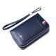 Kaiser Paul Key Bag Herren Kartenbeutel Herrener Leder Reißverschluss Mode Universal Schlüsselbeutel Doppelschicht großer Kapazitätskartenabdeckung Blau