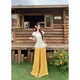 ZIPJBX Korean version slim and heavy industry embroidered hollow flower shirt top high waist slim and versatile wide-leg pants suit for women trousers 3291 S