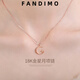 Fantimo Light Luxury Necklace for Women 18k Gold Inlaid with Moissanite Star and Moon Pendant Temperament Colored Gold Clavicle Chain 18k Gold Star and Moon Necklace SF Express+ Brand Gift Box