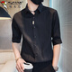 Specht (Tucano) Shirt Herren Frühling und Sommer dünne Fünf-Punkte-Hülle Casual Shirt Herren koreanischer Stil Trendy Jacke Herren Schwarz XL