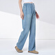 
ELLIE / LUKE jeans for spring wear 2025 new spring and autumn clothes without abdomen straight wide-leg pants during pregnancy, light blue XXL