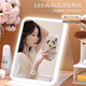 Syouranled makeup mirror with light home large size beauty mirror student dormitory desktop large folding portable makeup mirror smart fill light makeup remover mirror mother's day gift folding makeup mirror plus size + smart makeup e