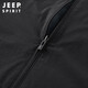 JEEP SPIRIT Jeep Jacket Men's Spring and Autumn Jacket Men's Reversible Stand Collar Casual Sports Men's Top Black XL