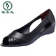 
Woodpecker brand broken-size genuine leather sandals for women 2025 new summer comfortable soft sole heeled leather shoes fish mouth mother sandals off white 37