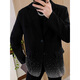 An Chuxia's star-studded high-end suit men's fashionable design niche super good-looking top black suit jacket loose black S
