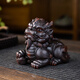 High-end purple pottery tea pet boutique Pixiu golden toad can raise fortune toad tea play tea table decoration purple sand tea pet ornaments Purple pottery lucky Pixiu pair