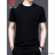 
Pierre cardin high-end summer new short-sleeved T-shirt for men round neck T-shirt thin solid color pure black versatile half-sleeved top 753 black 180/2XL size [156-168Jin [Jin equals 0.5 kg]]