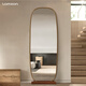 Lemxon full-body mirror floor-standing mirror household with base Internet celebrity bedroom dressing mirror ins style clothing store glass fitting mirror [log wood color base + border] width 45*160cm